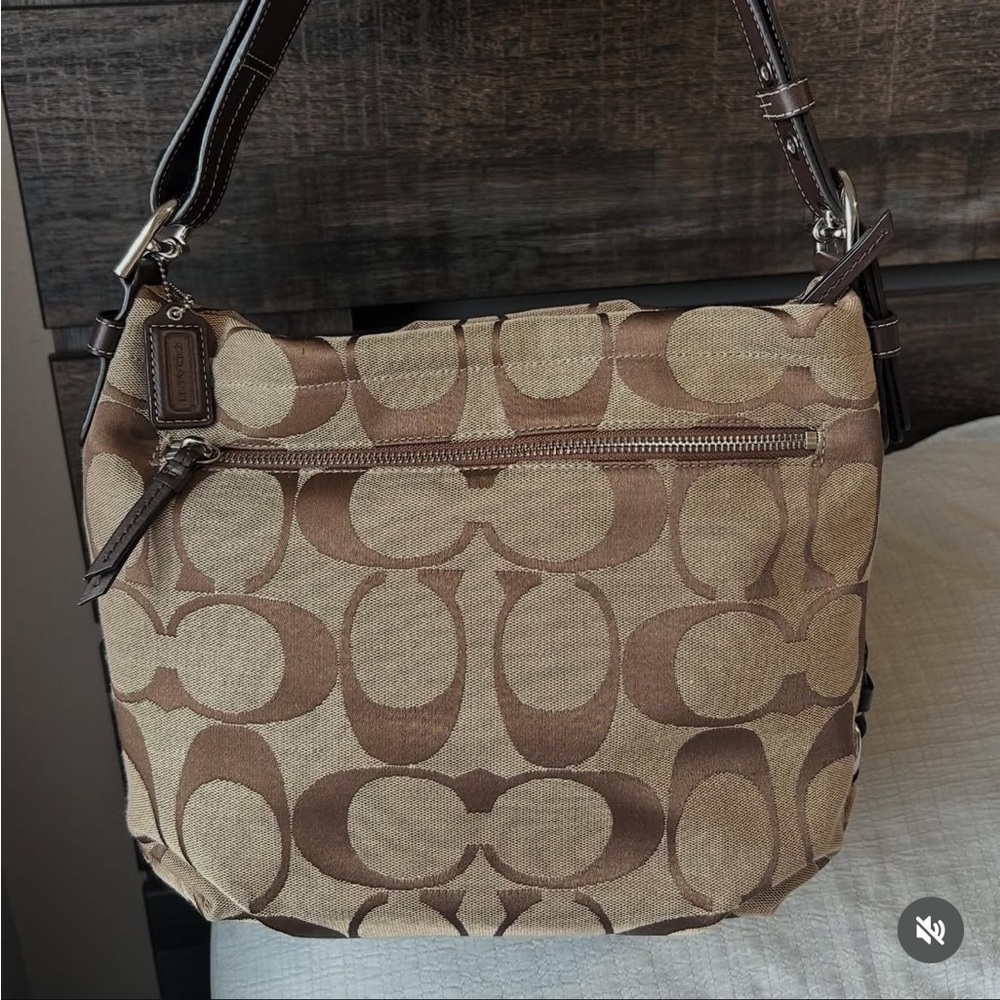 Coach Brown and Beige Signature Hobo Bag - Picture 2 of 14